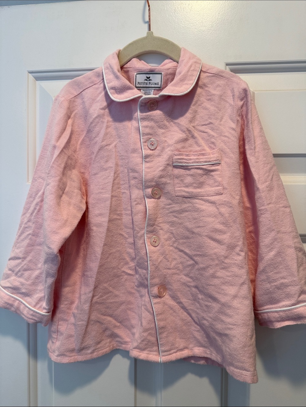 Petite Plume Girls Pink Flannel Pajama Set 5